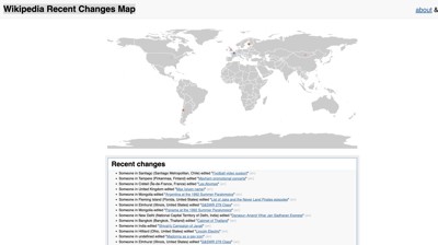 🔥 Wikipedia Recent Changes Map - real time